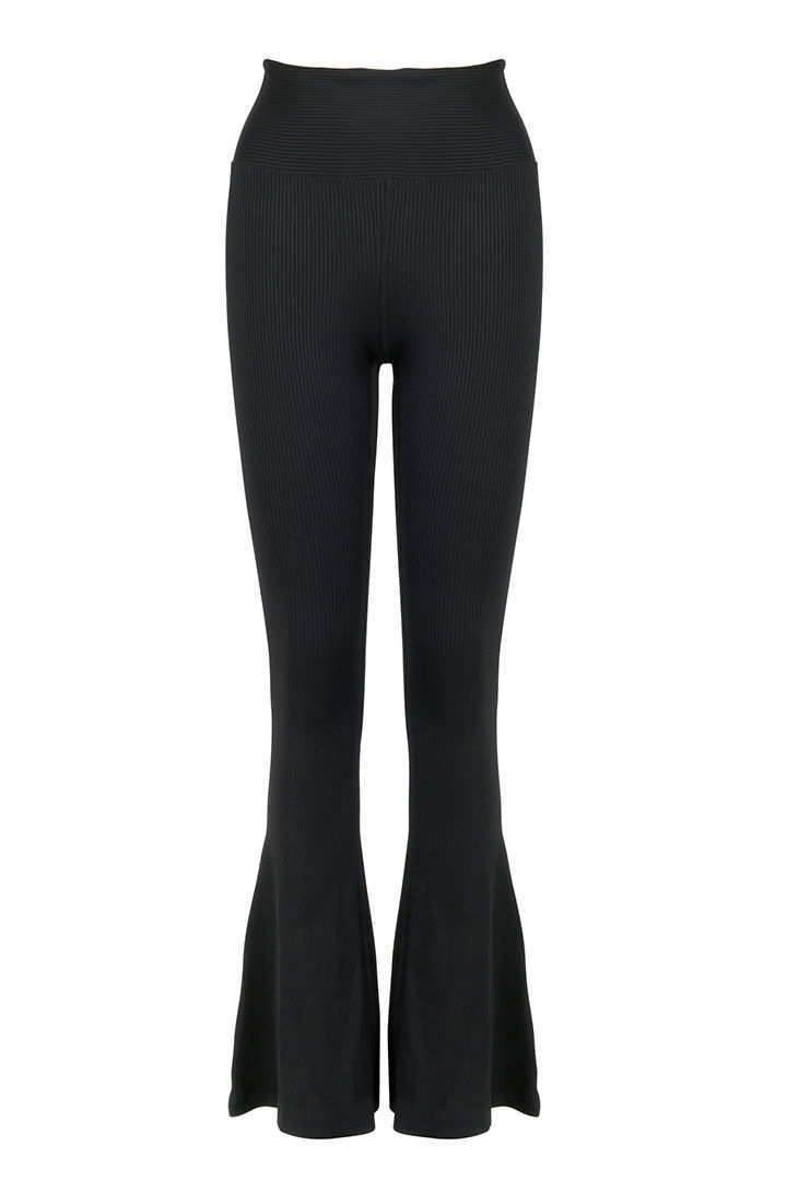 Picture of Ribbed Flare Legging-Black