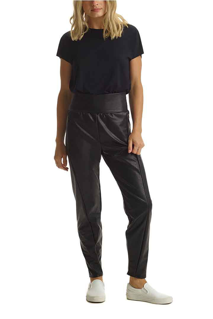 Picture of Faux Leather Tapered Pant - Black