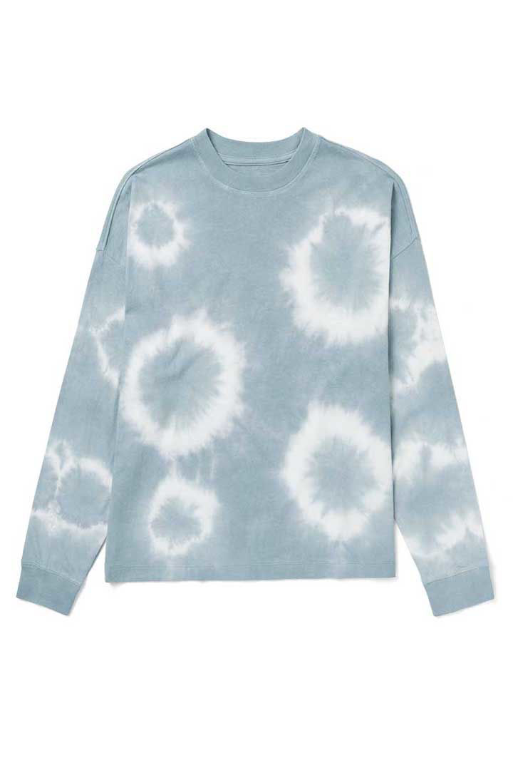 Picture of Relaxed Long Sleeve Tee-Blue Mirage Tie Dye