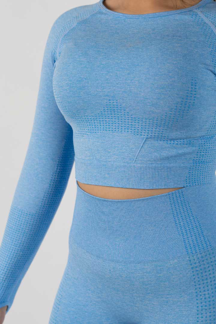 Picture of Peppy 01 Seamless Long Sleeve Crop-Sky Blue