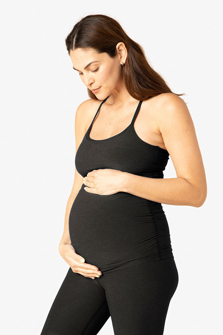 Picture of Maternity Space Dye Slim Racerback Tank-Darkest Night