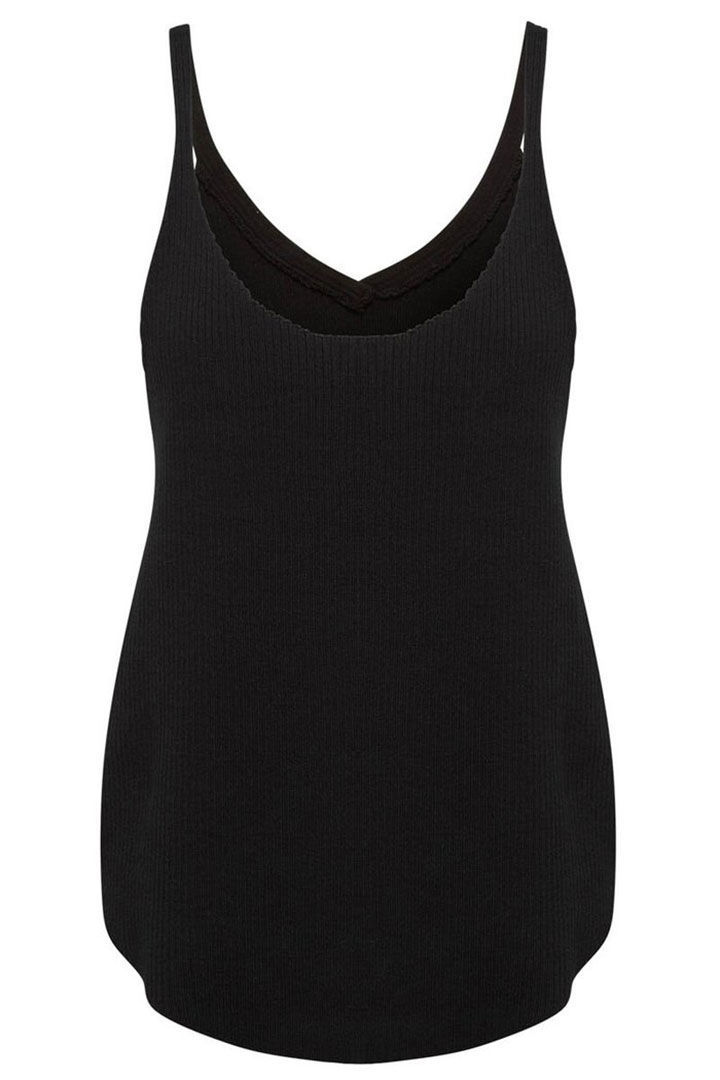 Picture of Goldie Ribbed Tank-Black