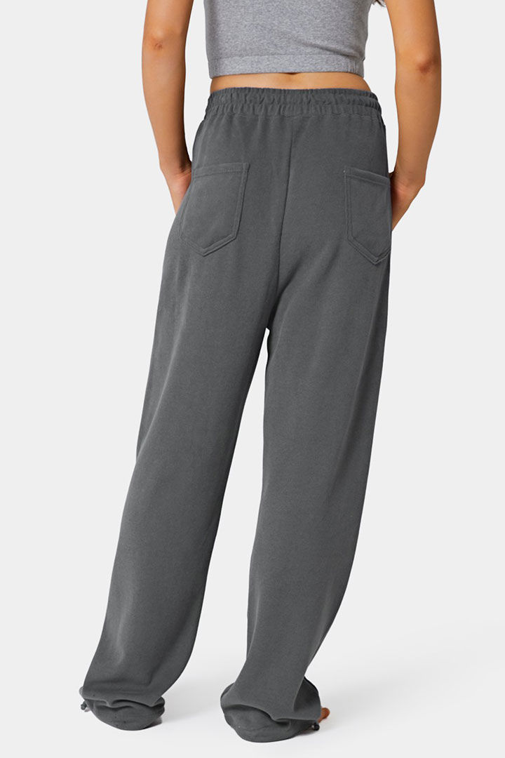 Picture of Multi - Pockets Drawstring Wide - Leg Pants - Lead Grey