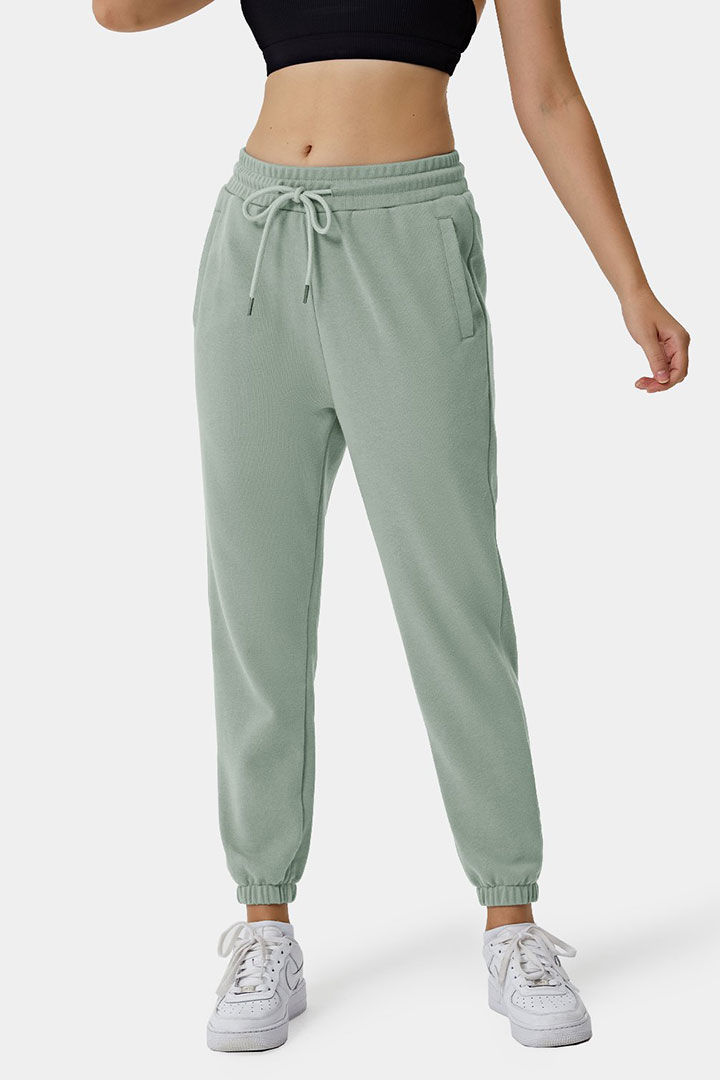 Picture of High Rise Drawstring Pocket Joggers Sweatpants - Seafoam