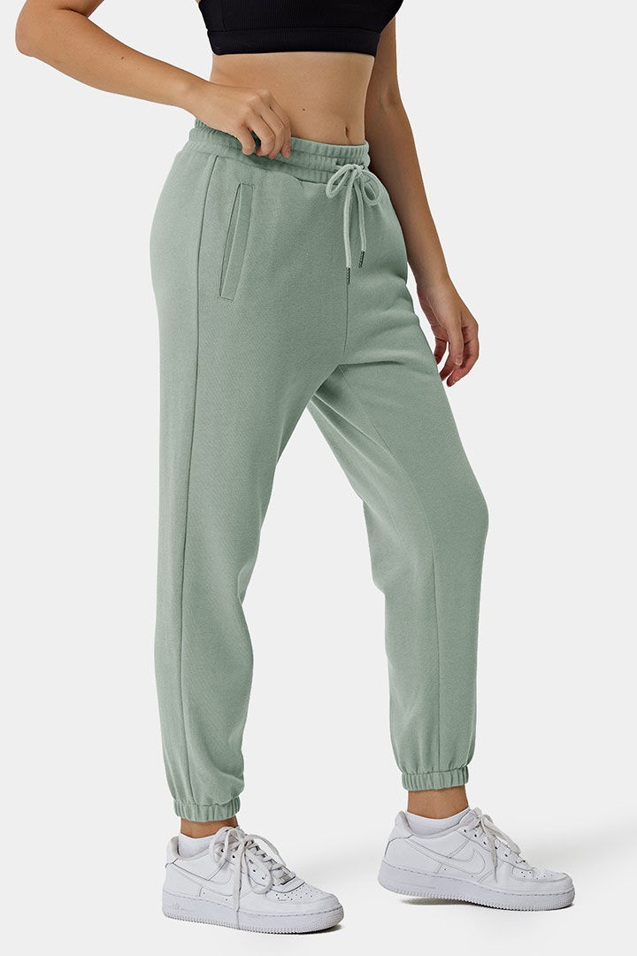 Picture of High Rise Drawstring Pocket Joggers Sweatpants - Seafoam