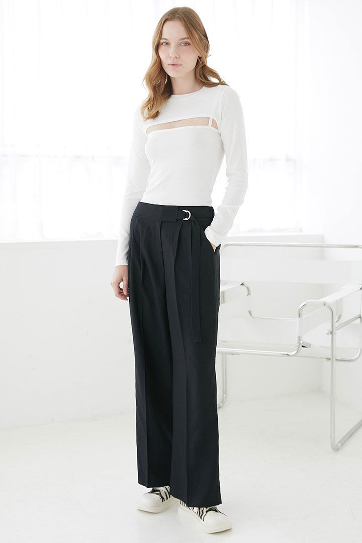 Picture of Angelina Pants with Front Buckle-Black