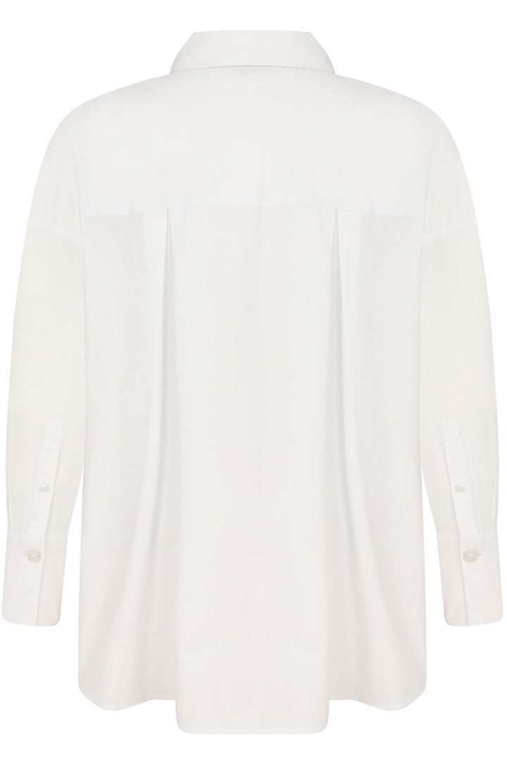 Picture of Buttoned Linen Blouse-White