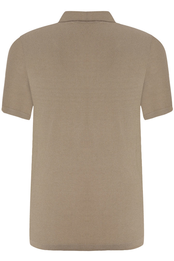 Picture of Collar Cotton Tshirt-Mink Color