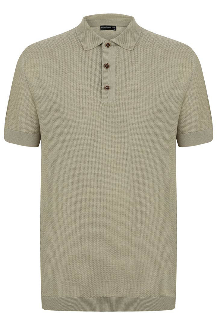 Picture of Waffle Polo-Green Grey