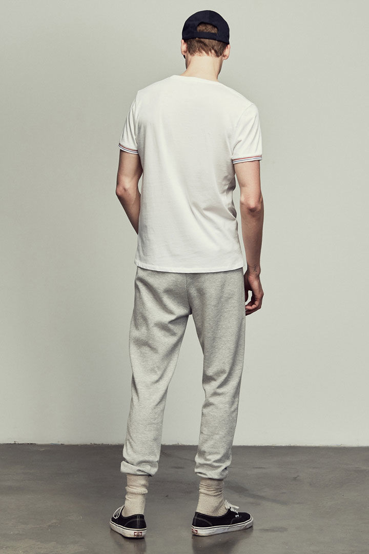 Picture of Jogger Fit Knitted Trousers-Light Gray Melange