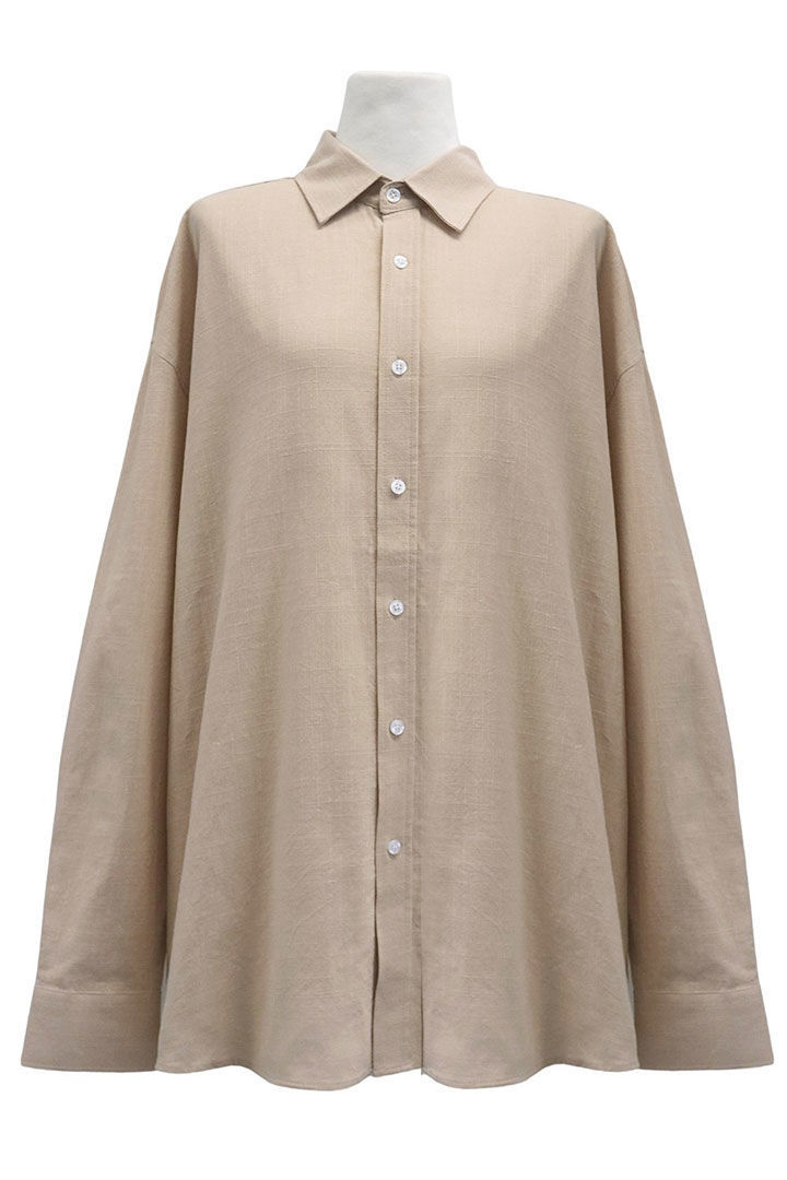 Picture of Sadie Boyfriend Shirt-Beige