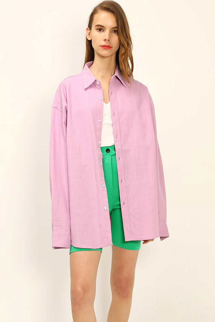 Picture of Sadie Boyfriend Shirt-Lavender