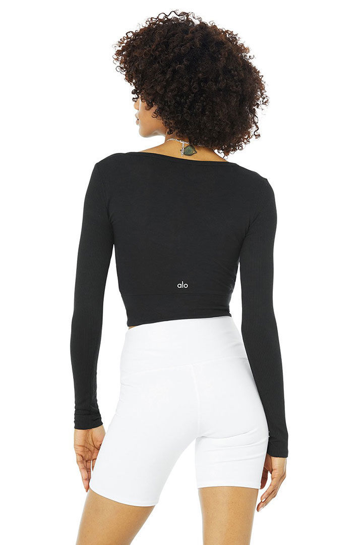 Picture of Cover Long Sleeve Top-Black