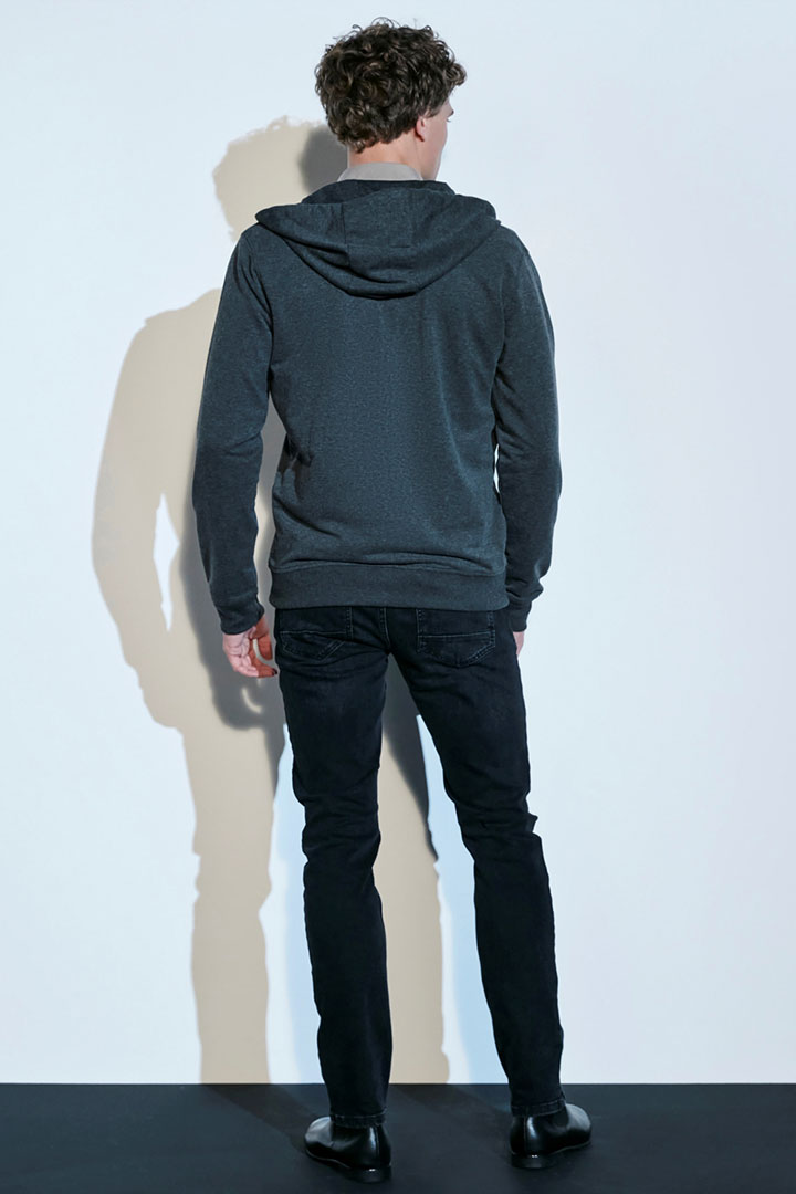 Picture of Zipper Hooded Sweatshirt-Antra Melange 