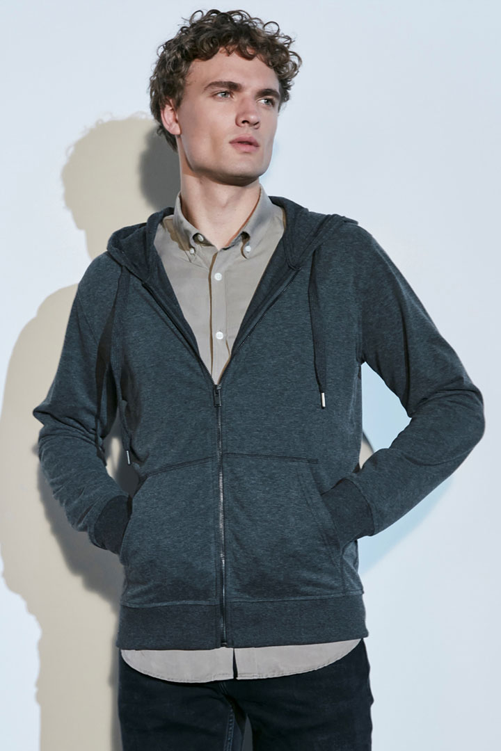 Picture of Zipper Hooded Sweatshirt-Antra Melange 