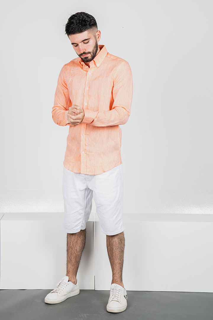 Picture of Stoffaco Linen Shirt -Orange