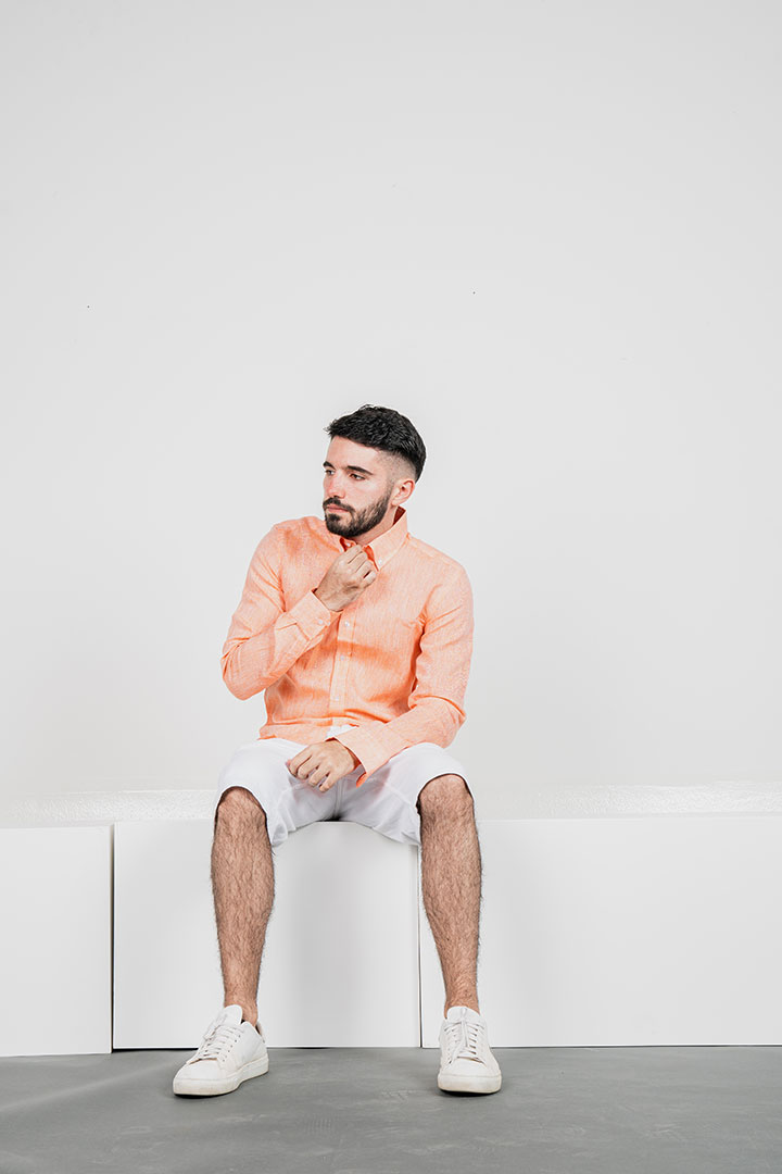 Picture of Stoffaco Linen Shirt -Orange