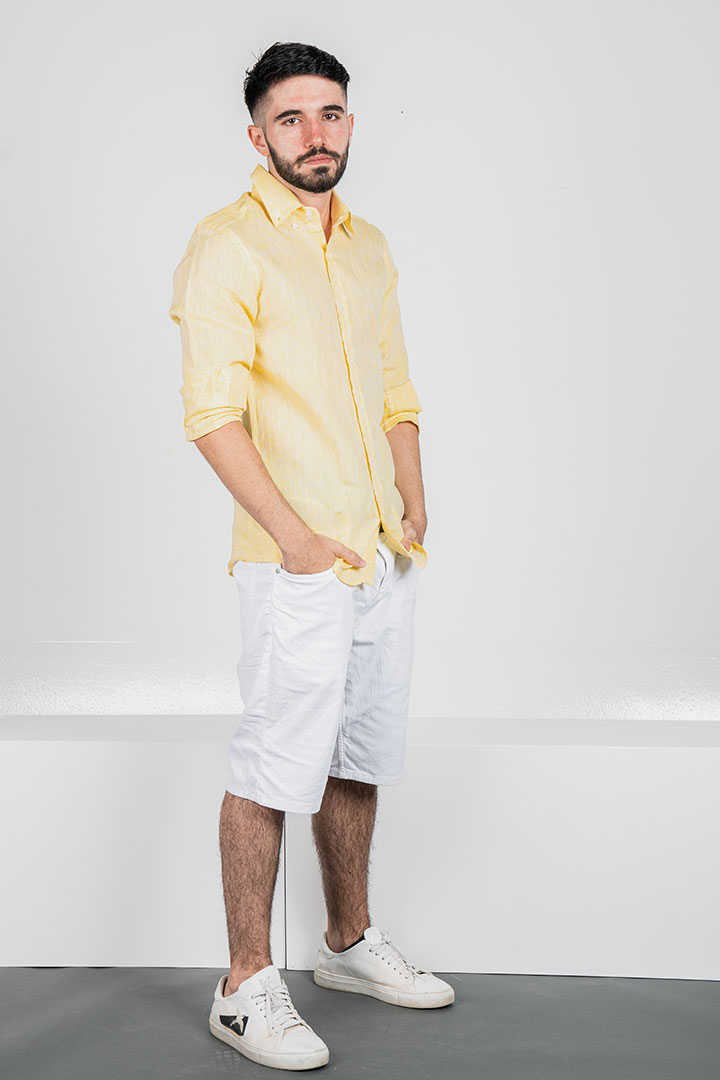 Picture of Stoffaco Linen Shirt -Yellow