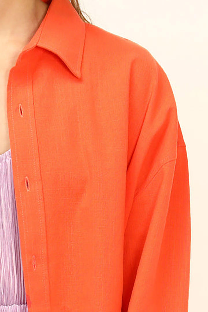 Picture of Sadie Boyfriend Shirt-Orange