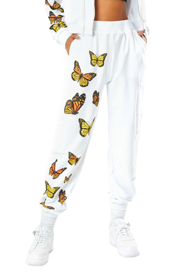 Picture of Monarchy Butterfly Sweatpants - White