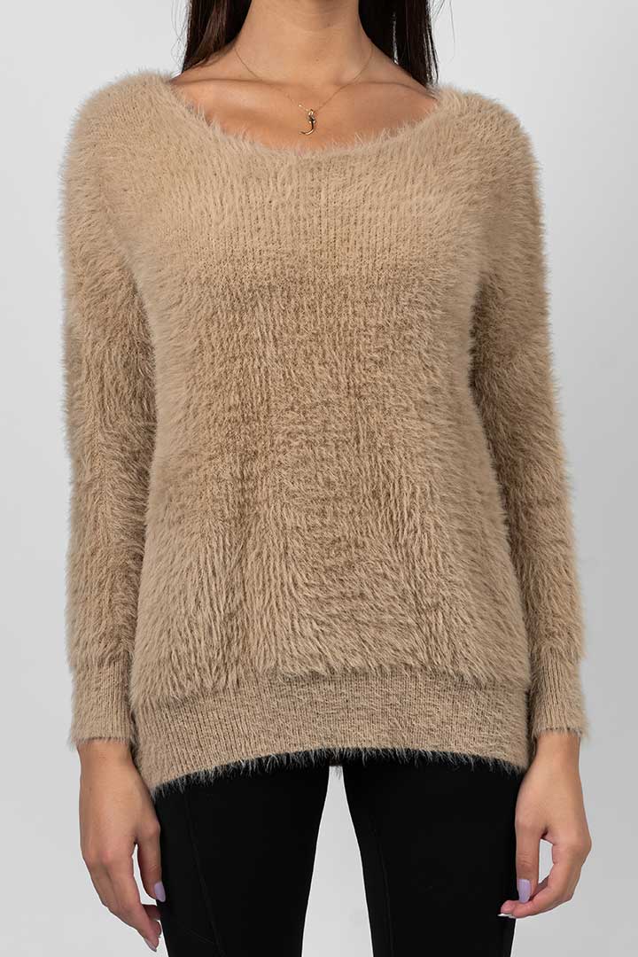 Picture of Aubrey Furry Sweater-Beige