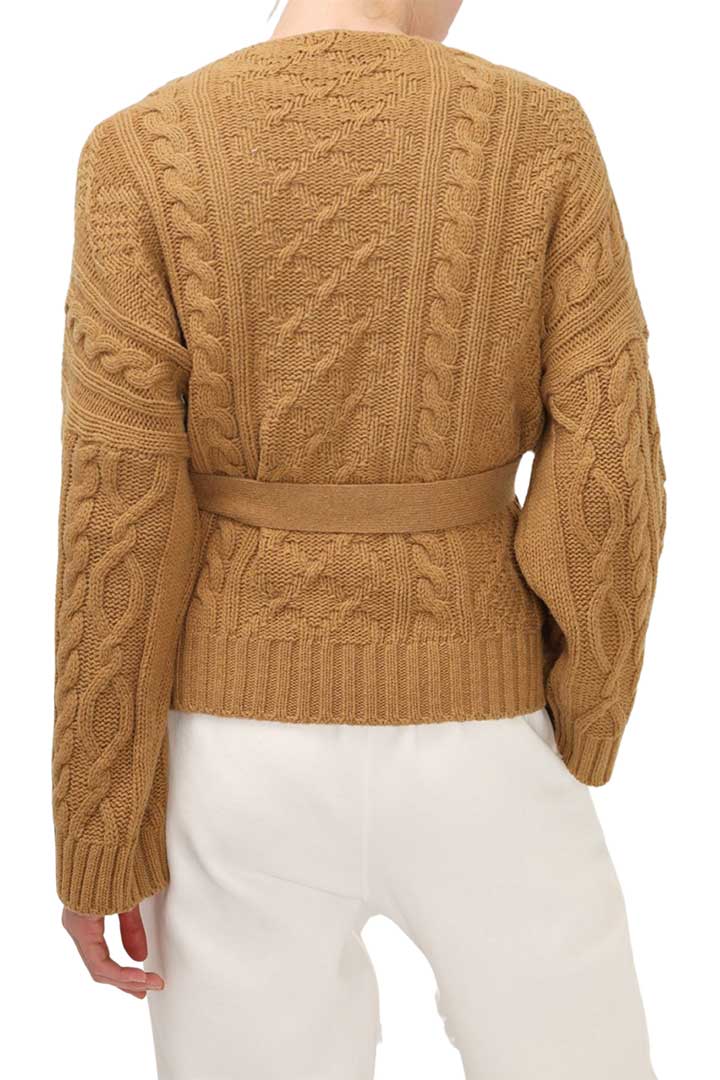 Picture of Autumn Cable Knit Cardigan-Brown