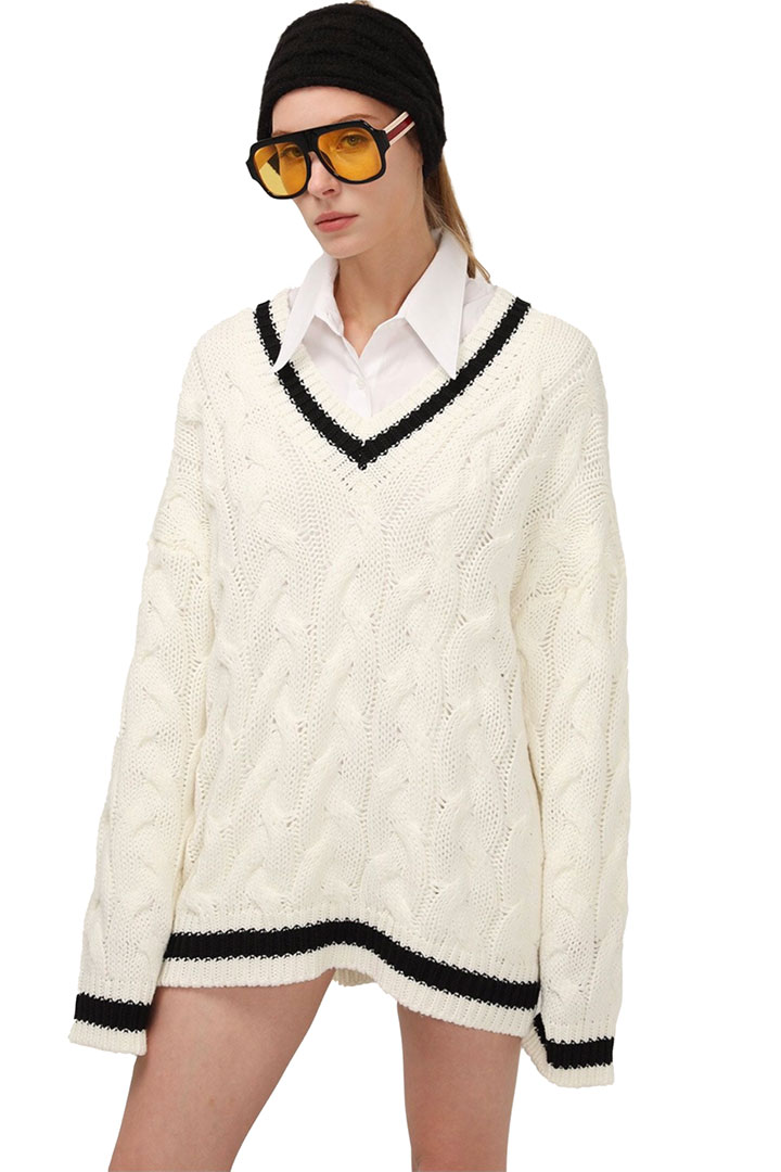 Picture of Caroline Oversized Chunky Sweater-Ivory