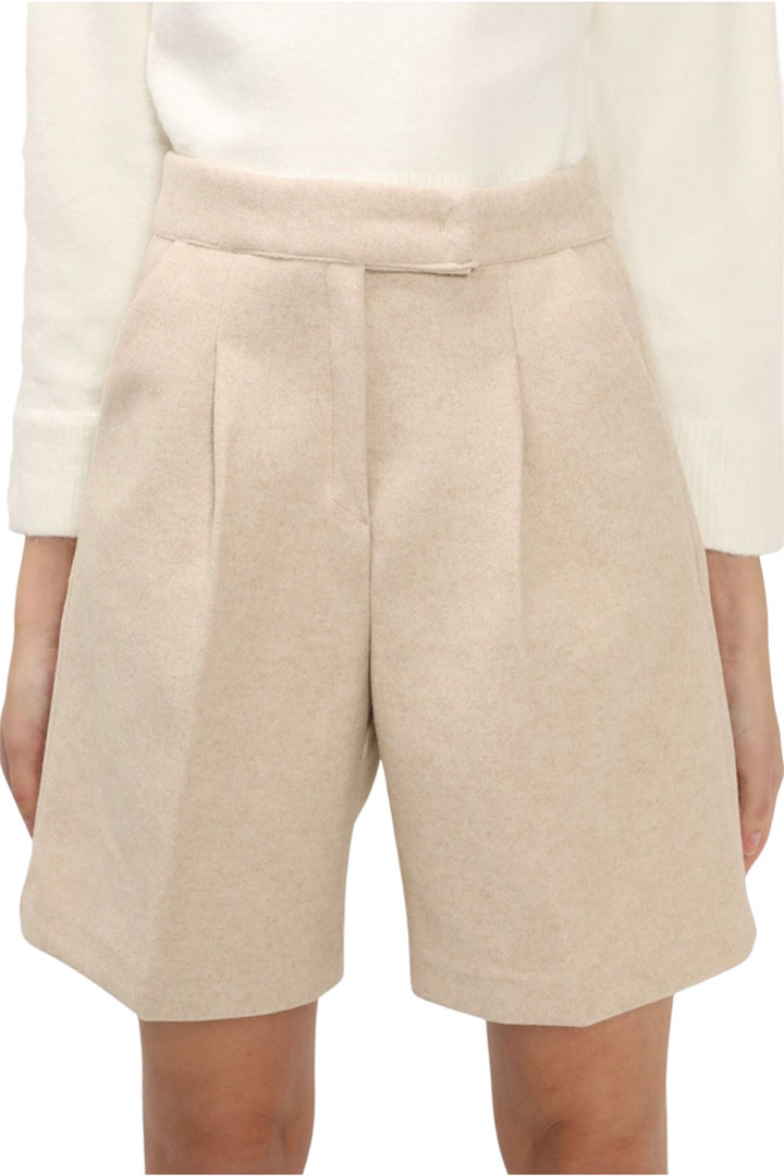 Picture of Chloe Pintuck Shorts-Beige