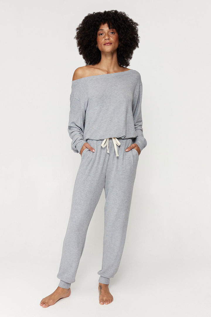 Picture of Off Shoulder Jumpsuit - Heather Grey