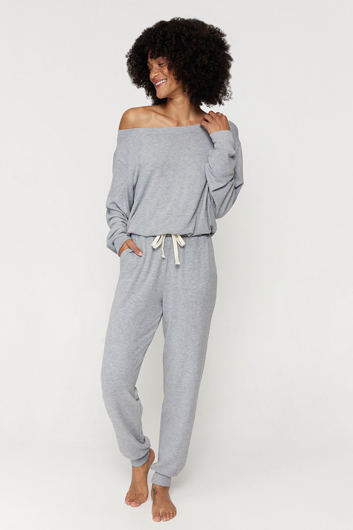 Picture of Off Shoulder Jumpsuit - Heather Grey