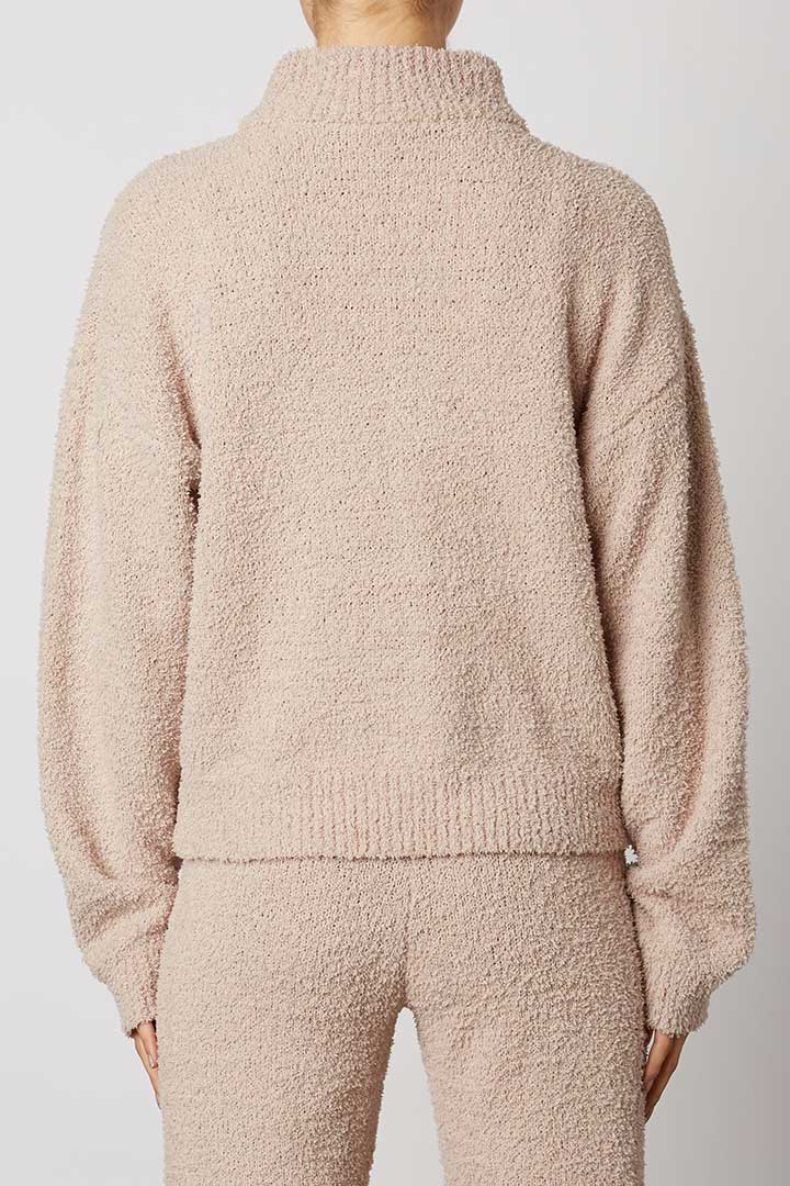 Picture of Quarter Zip Plush Sweater - Truffle