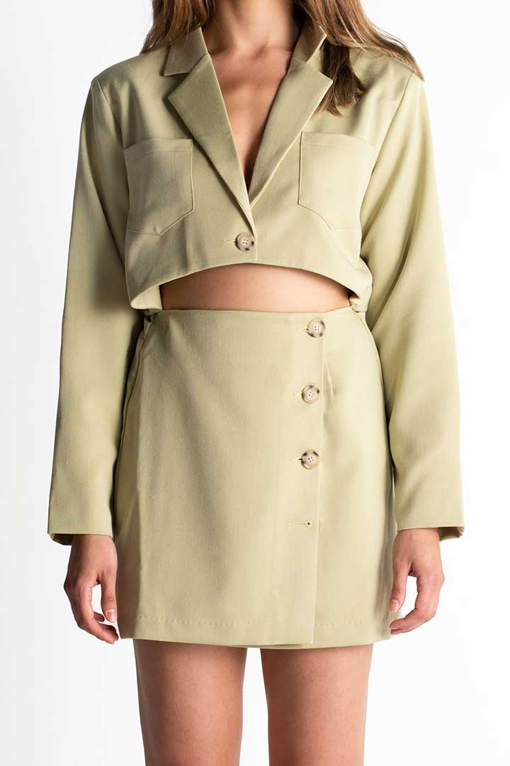 Picture of Cassidy Cutout Jacket Dress-Green